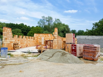 A beruházás építés közben