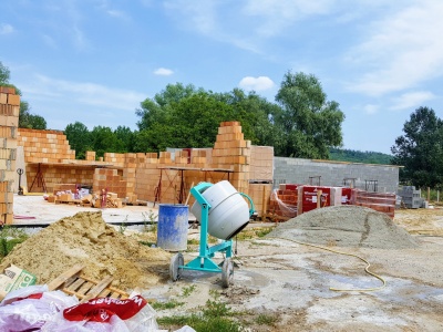A beruházás építés közben
